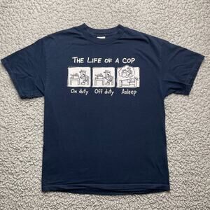 Tennessee River Life Of A Cop Shirt Mens Large Blue Comedy Humor Funny Police